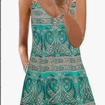 Loose Sleeveless Sling Summer Beach Printed Floral Mini Dress - EX-STOCK CANADA