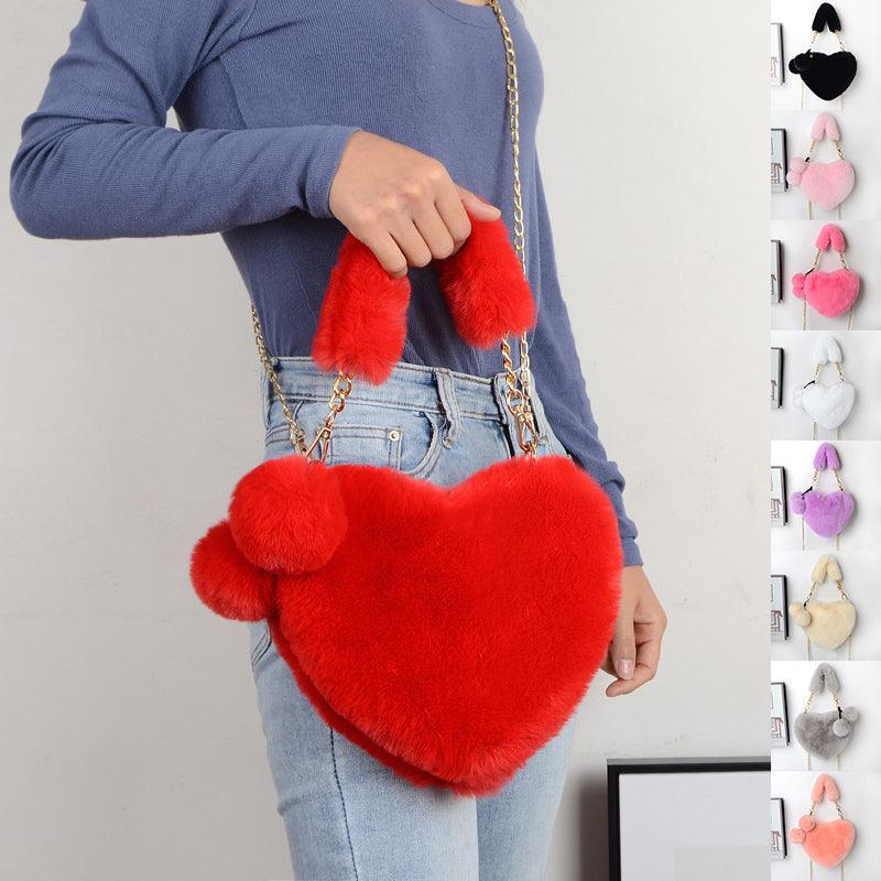 Love Bags Soft Plush Handbags Women Valentine's Day Party Bag - EX-STOCK CANADA