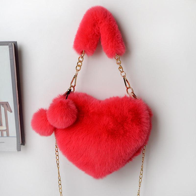 Love Bags Soft Plush Handbags Women Valentine's Day Party Bag - EX-STOCK CANADA