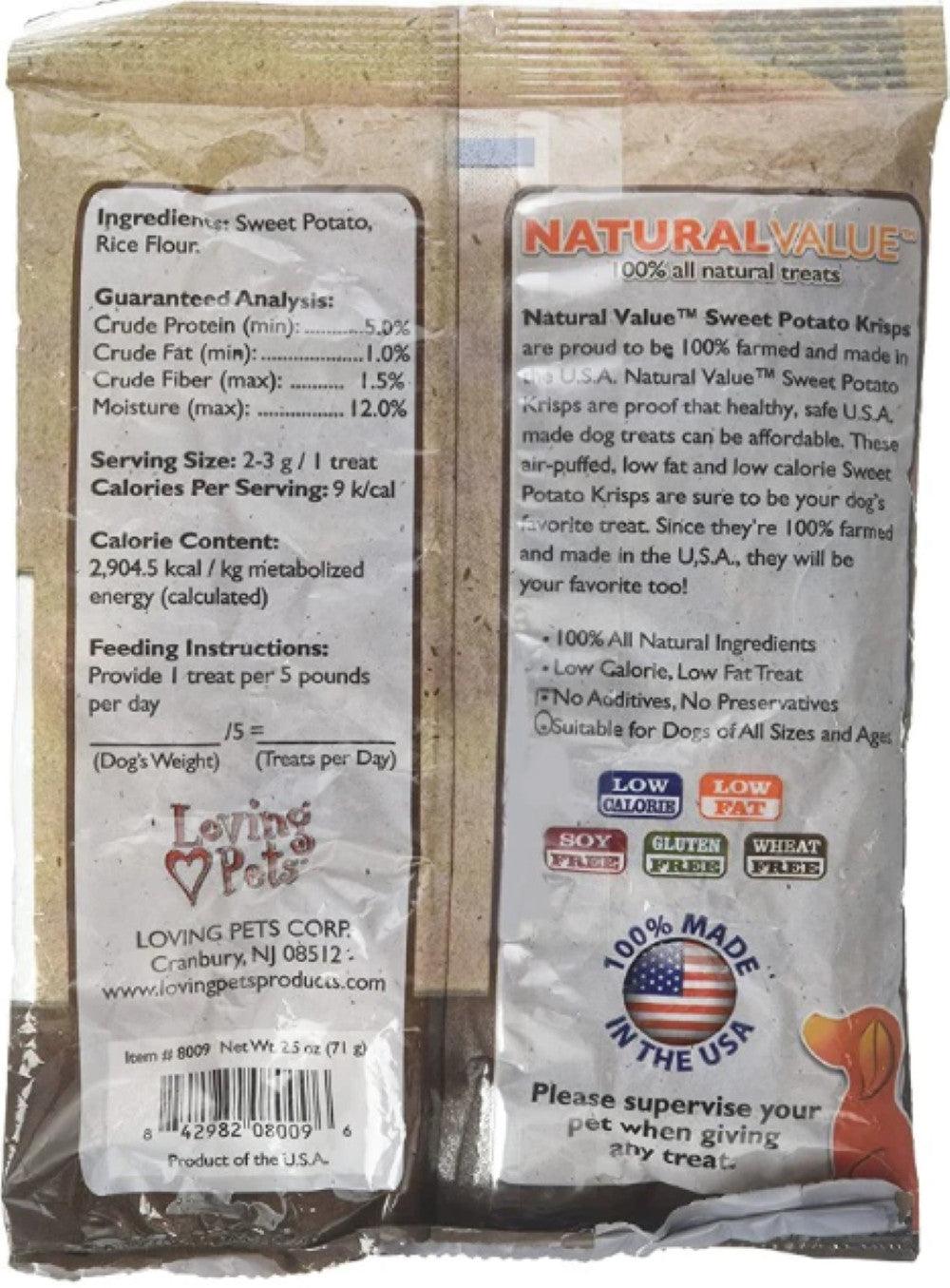 Loving Pets Natural Value Sweet Potato Krisps 2.5 oz - EX-STOCK CANADA
