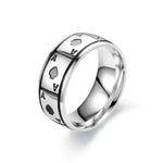 Lucky Of Spades Titanium Steel Magic Playing Card Stainless Steel Ring - EX-STOCK CANADA