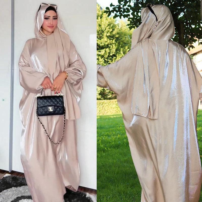 Lustre Batwing style Abaya Dress for Arab Dubai Turkey Middle East Women - EX-STOCK CANADA