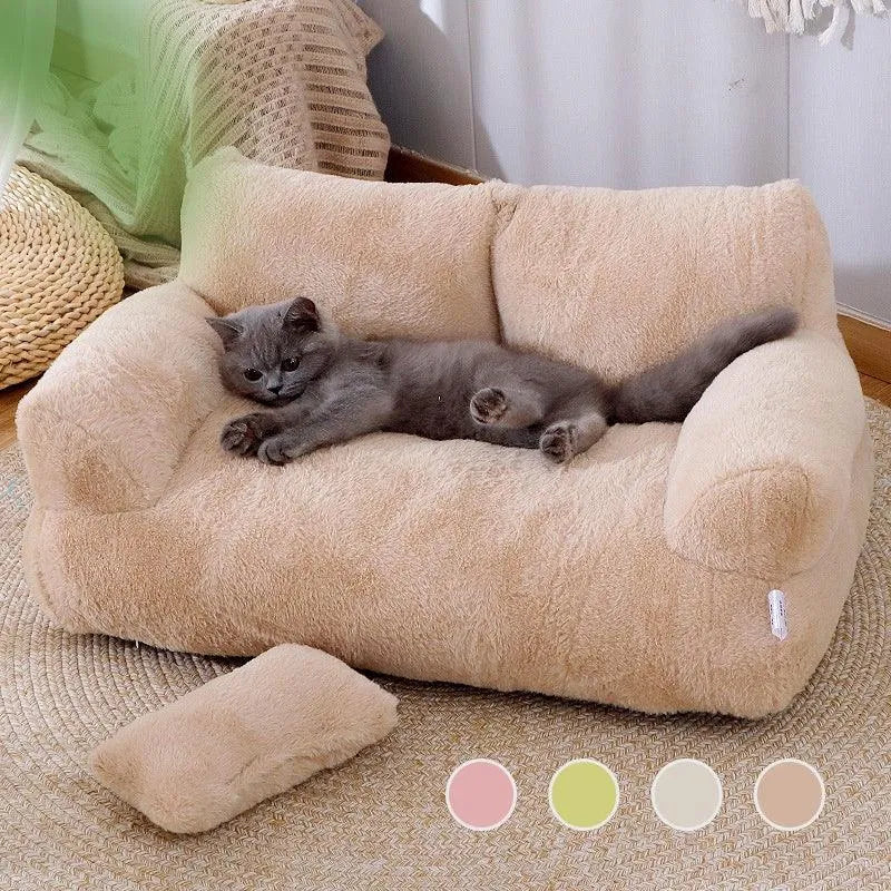 Luxury Anti Slip Pet's Warm Comfortable Plush Bed Sofa - EX-STOCK CANADA