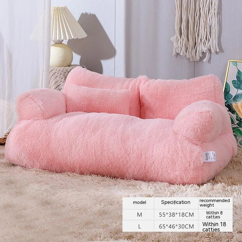 Luxury Anti Slip Pet's Warm Comfortable Plush Bed Sofa - EX-STOCK CANADA