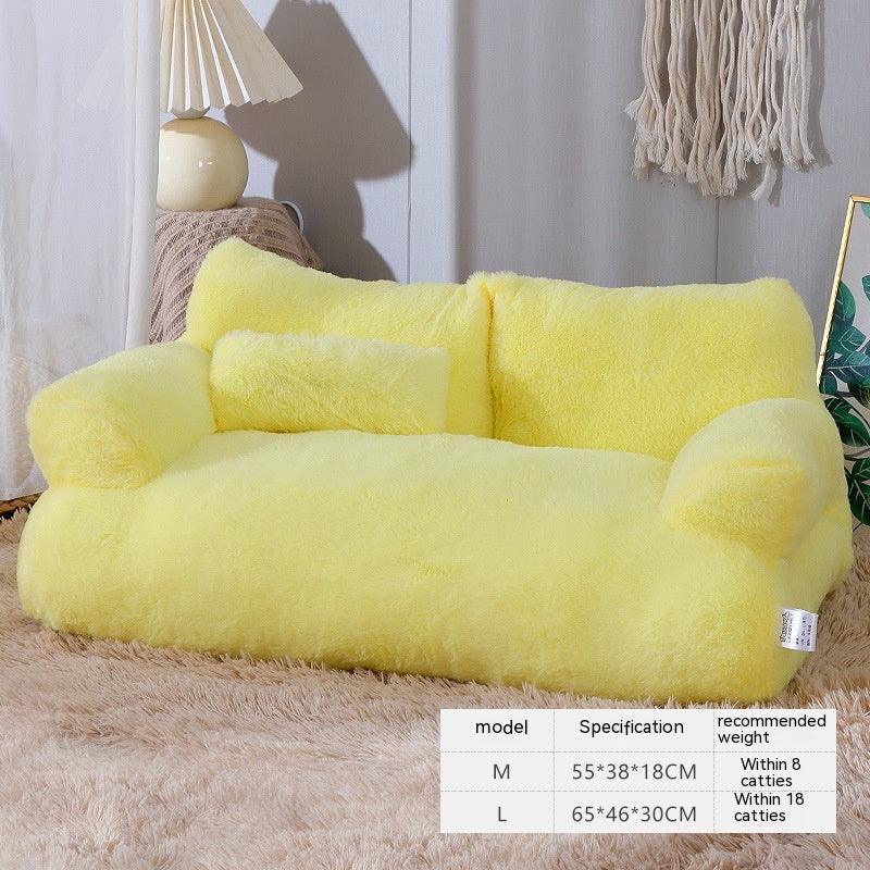 Luxury Anti Slip Pet's Warm Comfortable Plush Bed Sofa - EX-STOCK CANADA