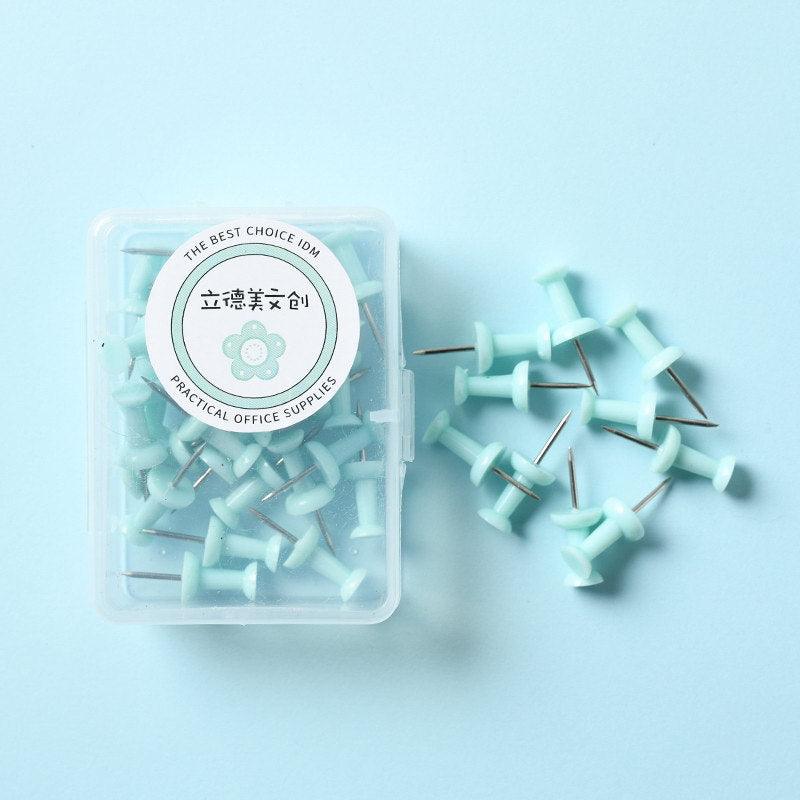Macaron Color Boxed Push Pin Simple Creative Large Small Size Plastic Pushpin Office Supplies - EX-STOCK CANADA