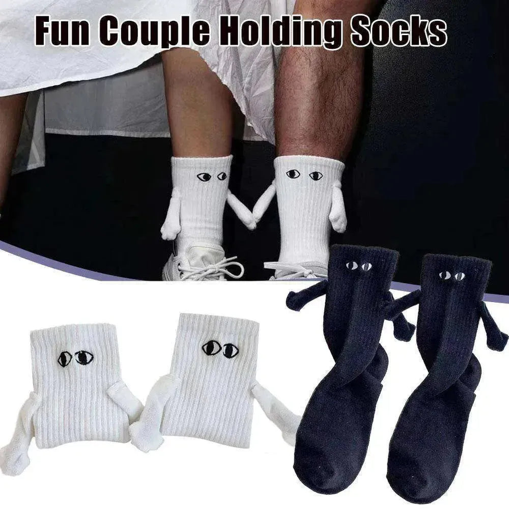 Magnetic Suction Breathable Hand In Hand Couple Socks Cartoon - EX-STOCK CANADA