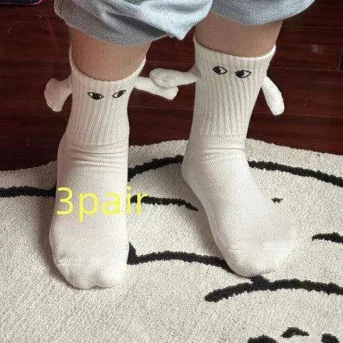 Magnetic Suction Breathable Hand In Hand Couple Socks Cartoon - EX-STOCK CANADA