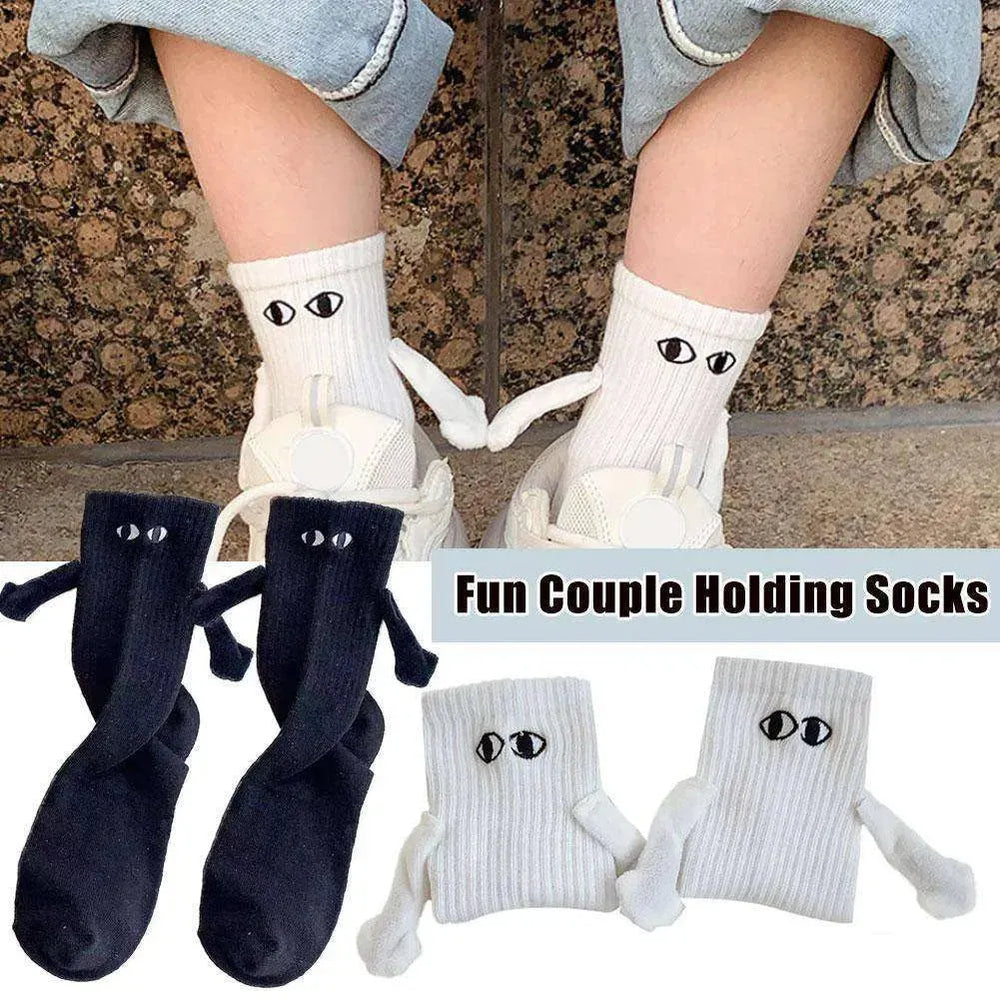 Magnetic Suction Breathable Hand In Hand Couple Socks Cartoon - EX-STOCK CANADA