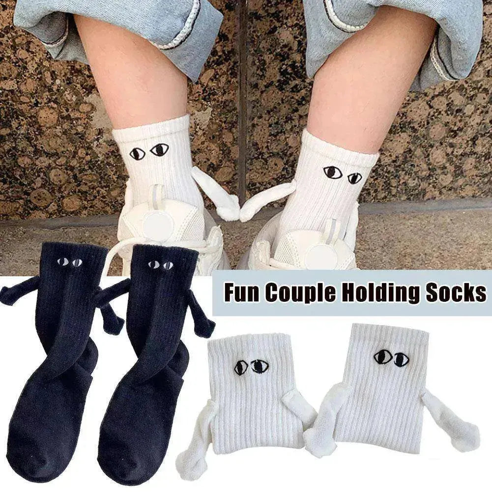 Magnetic Suction Breathable Hand In Hand Couple Socks Cartoon - EX-STOCK CANADA