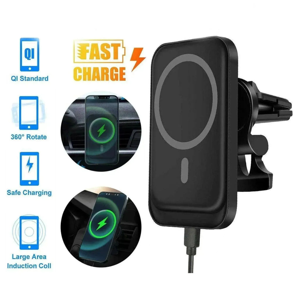 Magnetic Wireless Car Vent Phone Holder + Fast Charger - EX-STOCK CANADA