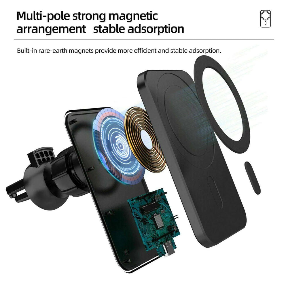 Magnetic Wireless Car Vent Phone Holder + Fast Charger - EX-STOCK CANADA