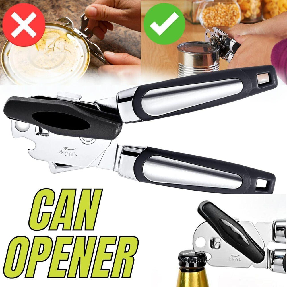 Manual Handheld Can Opener With Cutting Wheel Blade Lid Cap Opener - EX-STOCK CANADA