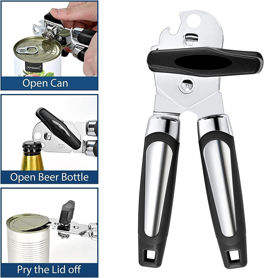 Manual Handheld Can Opener With Cutting Wheel Blade Lid Cap Opener - EX-STOCK CANADA