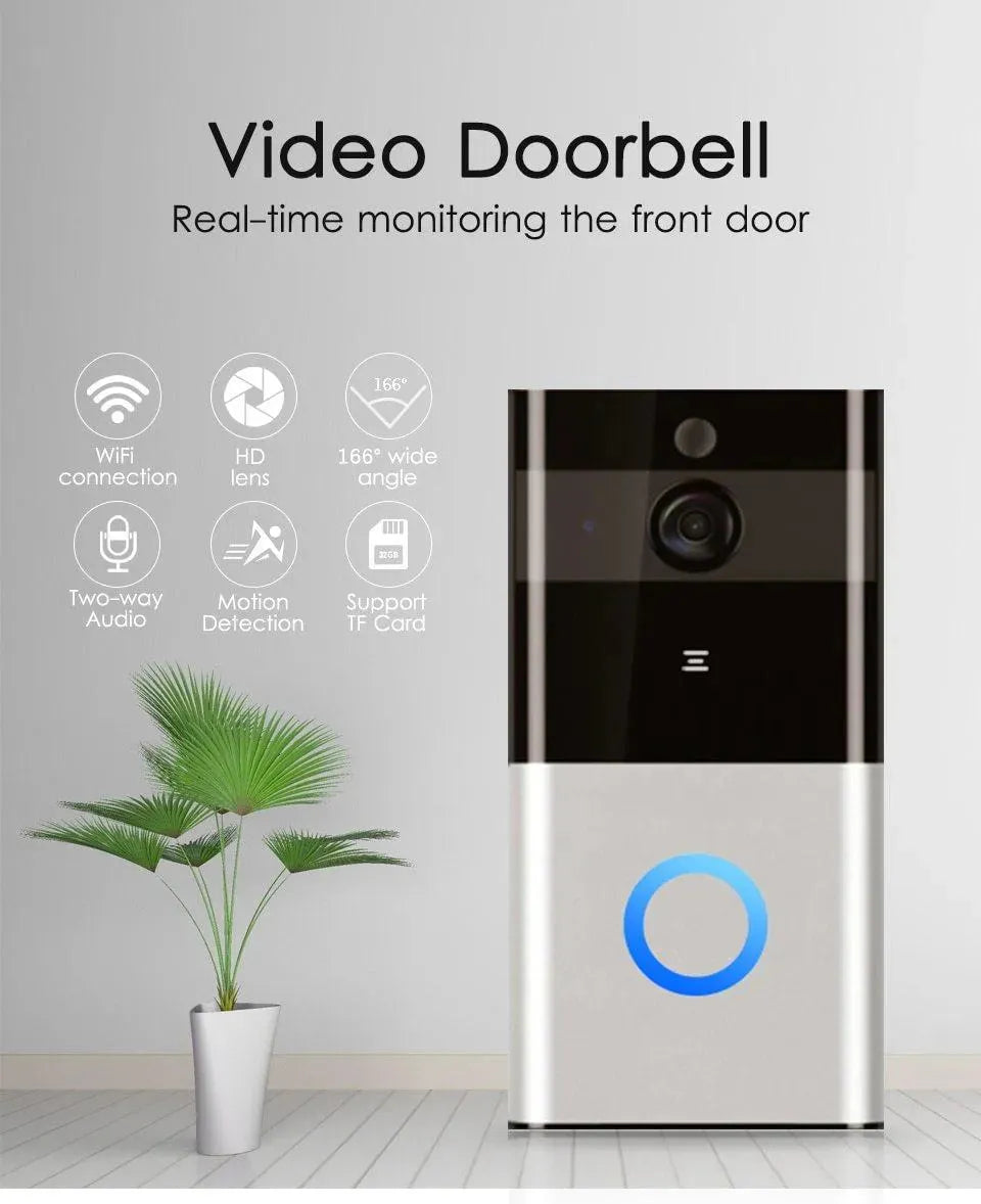 Marlboze 720P WIFI Visual Doorbell Wireless Intercom Doorbell PIR Motion Detection Night View SD card Video Smart Doorbell Ring - EX-STOCK CANADA