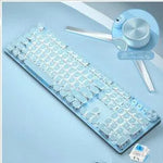 Mechanical Keyboard Wired Mouse Set Usb Interface Rechargeable Blue Retro Punk Version - EX-STOCK CANADA