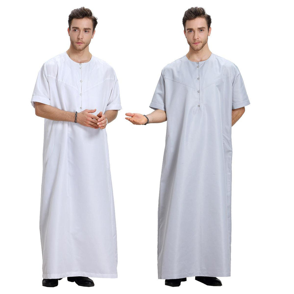 Men's Arab Short-sleeved Solid Color Robe - EX-STOCK CANADA