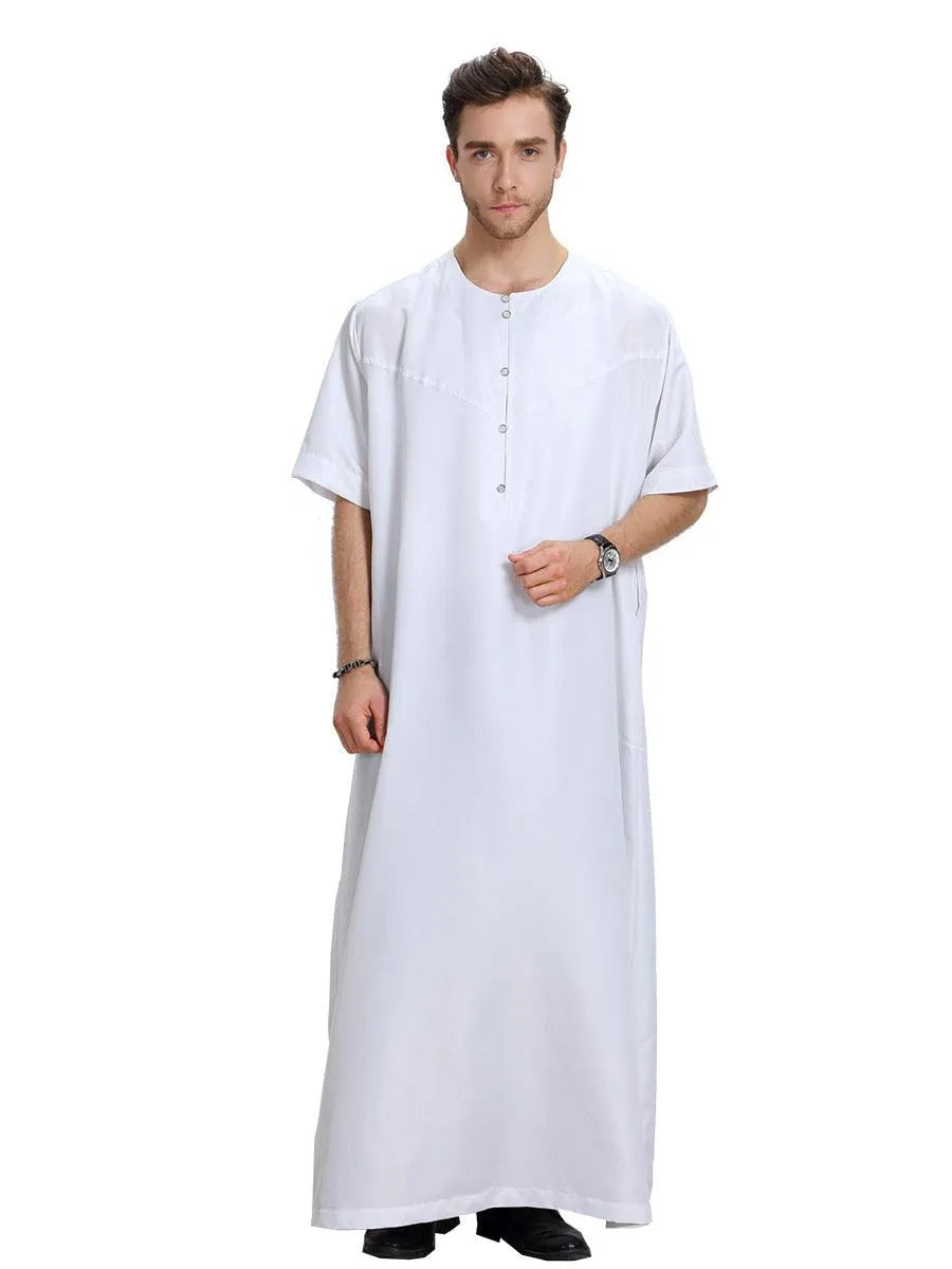 Men's Arab Short-sleeved Solid Color Robe - EX-STOCK CANADA