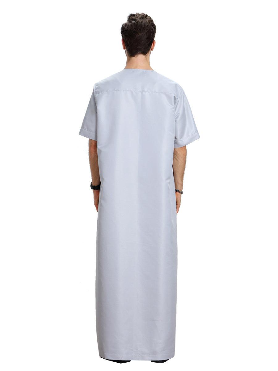 Men's Arab Short-sleeved Solid Color Robe - EX-STOCK CANADA