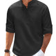 Men's Casual Shirt Long Sleeve Stand Collar Solid Color Shirt Mens Clothing - EX-STOCK CANADA