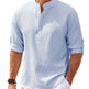 Men's Casual Shirt Long Sleeve Stand Collar Solid Color Shirt Mens Clothing - EX-STOCK CANADA