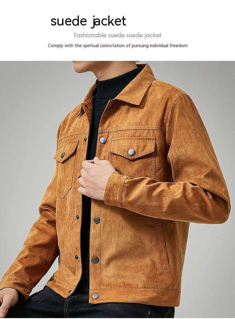 Men's Casual Suede Brushed Fabric Youth Fashion British Style Jacket - EX-STOCK CANADA