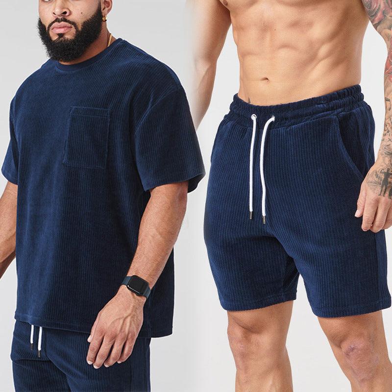 Men's Classy Summer Casual T-shirt Shorts Suit - EX-STOCK CANADA