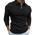 Men's Clothing Waffle Style Zipped Lapel Jacket Outdoor Sports Tops - EX-STOCK CANADA