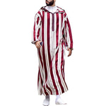 Men's Color Blocking Striped Long Arab Robe Hoodie - EX-STOCK CANADA