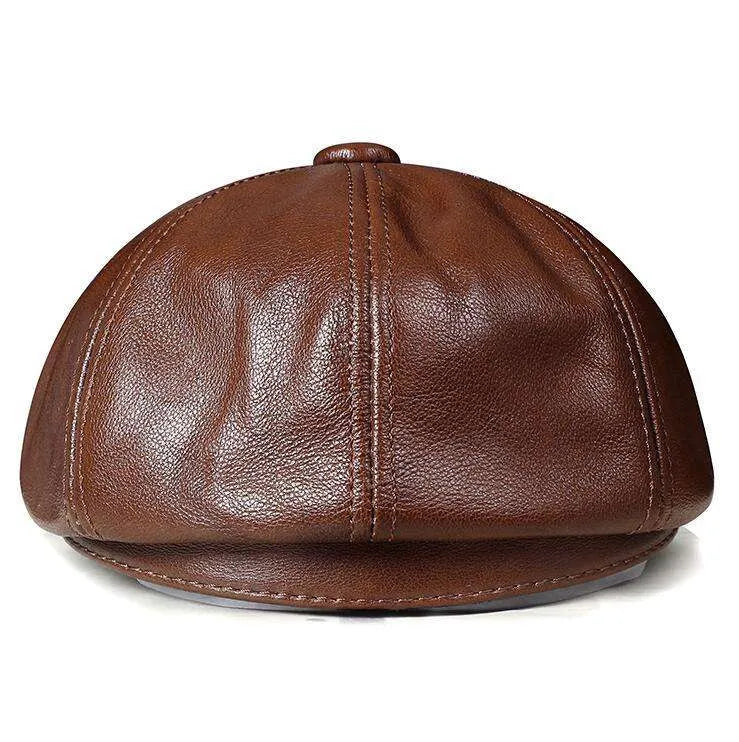 Men's Dome Top Layer Cowhide Octagonal Hat - EX-STOCK CANADA