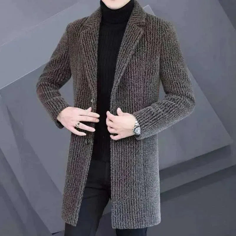 Men's Elegant Duster Mid-length Slim-fit Woolen Coat - EX-STOCK CANADA