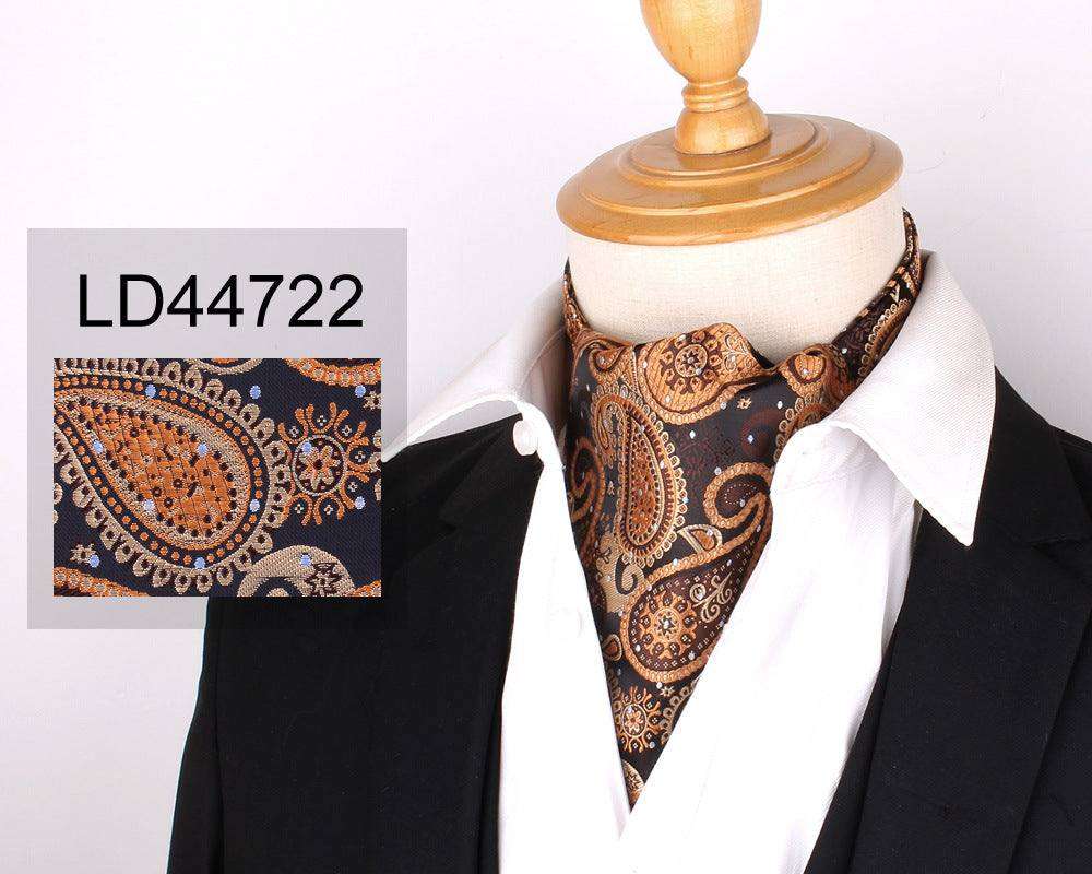 Men's Elegant Silk Scarf Floral Collar Mouth Napkin - EX-STOCK CANADA