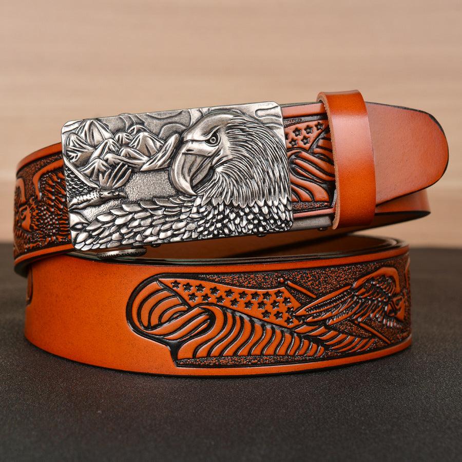 Men's Fashion Belt Eagle Wings Embossing - EX-STOCK CANADA