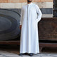 Men's Fashion Casual White Button Down Arab Robe - EX-STOCK CANADA