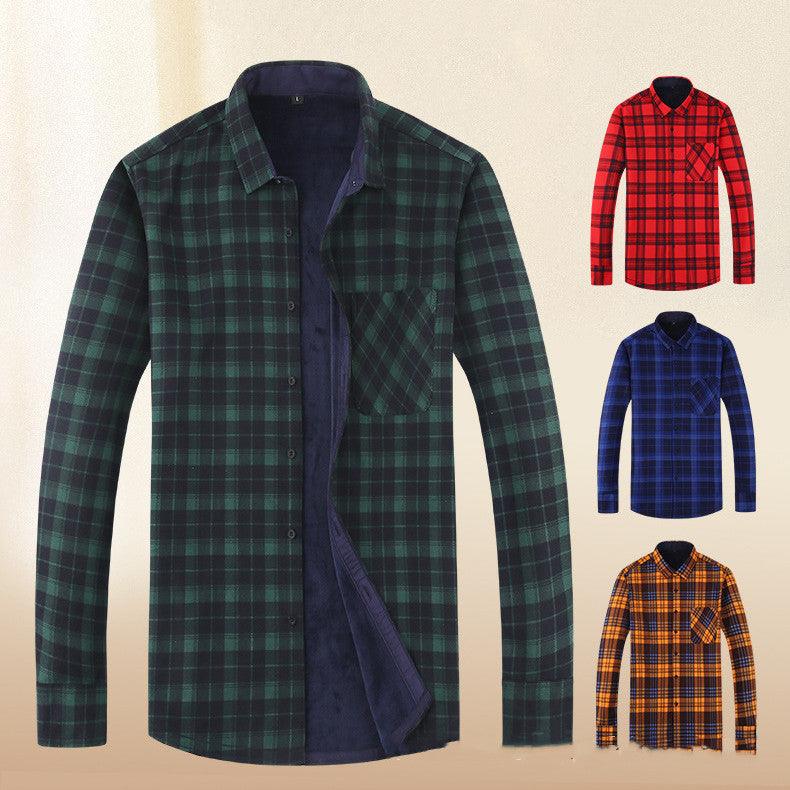 Men's Fashion Leisure Warm Plaid Shirt Coat - EX-STOCK CANADA