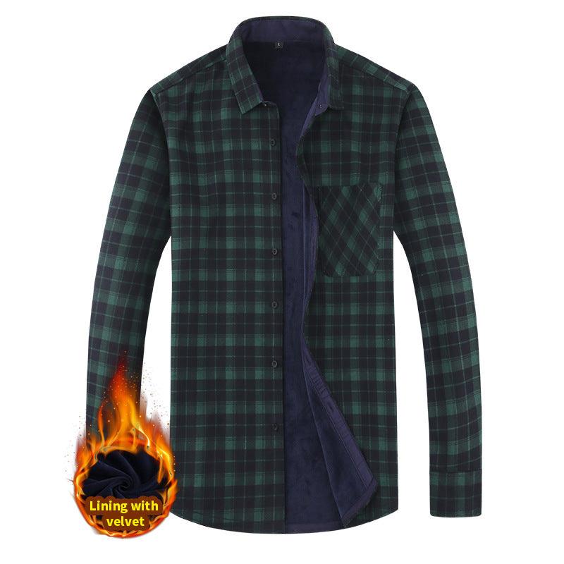 Men's Fashion Leisure Warm Plaid Shirt Coat - EX-STOCK CANADA