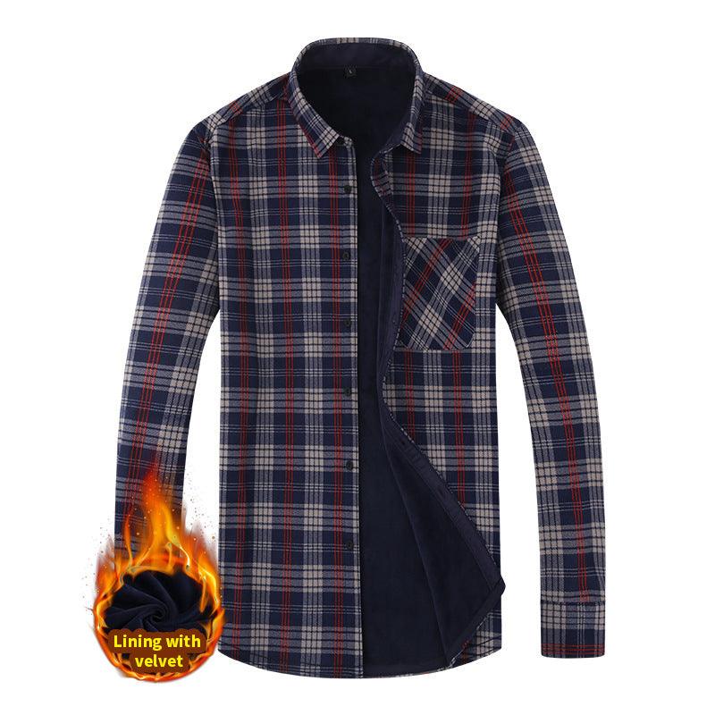 Men's Fashion Leisure Warm Plaid Shirt Coat - EX-STOCK CANADA