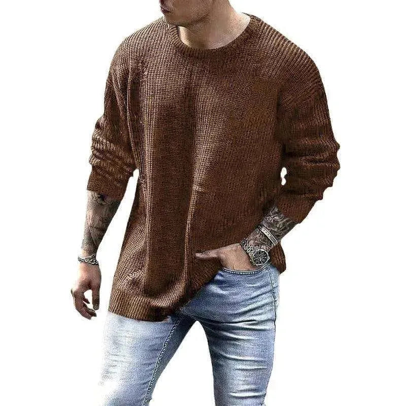 Men's Fashionable Knitted Pullover - EX-STOCK CANADA