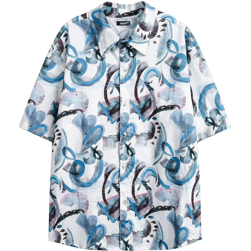 Men's Full Printed Graffiti Printing Shirt - EX-STOCK CANADA