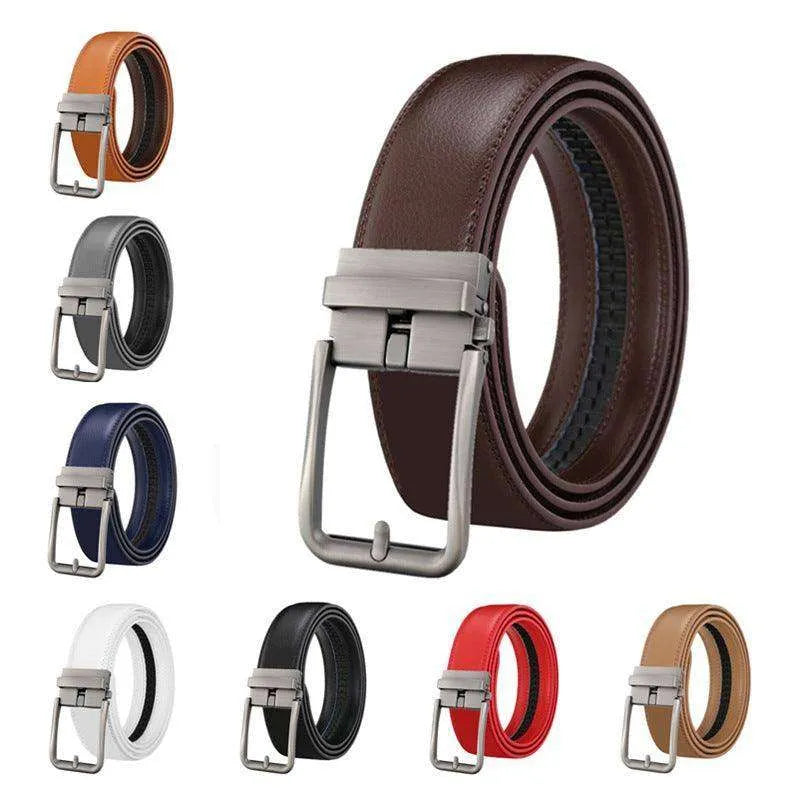 Men's Leather Belt Automatic Buckle Simple Hollow - EX-STOCK CANADA