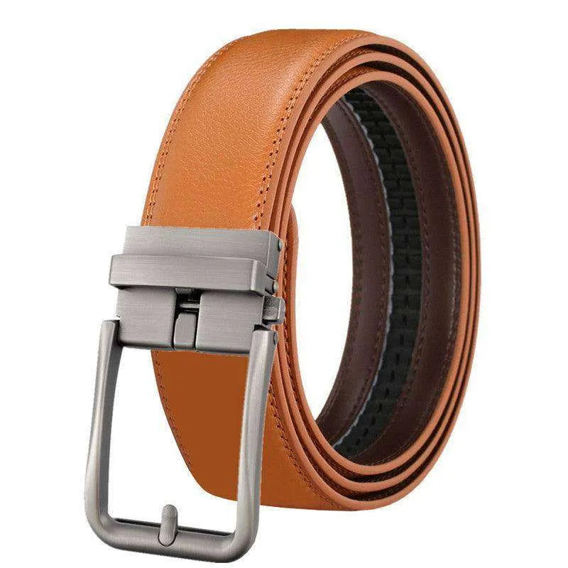 Men's Leather Belt Automatic Buckle Simple Hollow - EX-STOCK CANADA