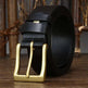 Men's Leather Pin Buckle First Layer Cowhide Simple Glossy Casual Pants Belt - EX-STOCK CANADA