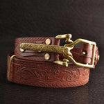 Men's Leisure Leather Belt With Woven Pattern - EX-STOCK CANADA