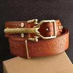 Men's Leisure Leather Belt With Woven Pattern - EX-STOCK CANADA