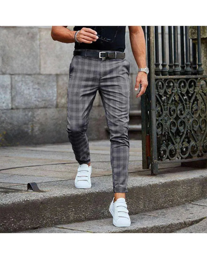 Men's Plaid Print Pants Casual Loose And Thin Trousers - EX-STOCK CANADA