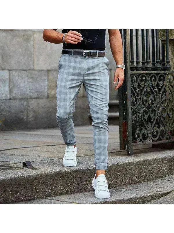 Men's Plaid Print Pants Casual Loose And Thin Trousers - EX-STOCK CANADA