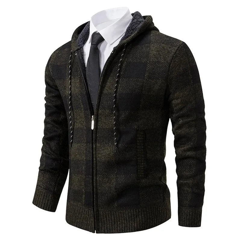 Men's Plaid Thickened Sweater Coat - EX-STOCK CANADA