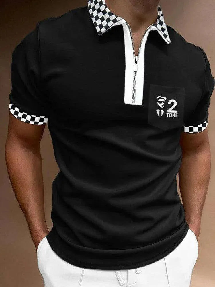 Men's POLO Shirt Striped Printed Short Sleeve Lapel T Shirt - EX-STOCK CANADA