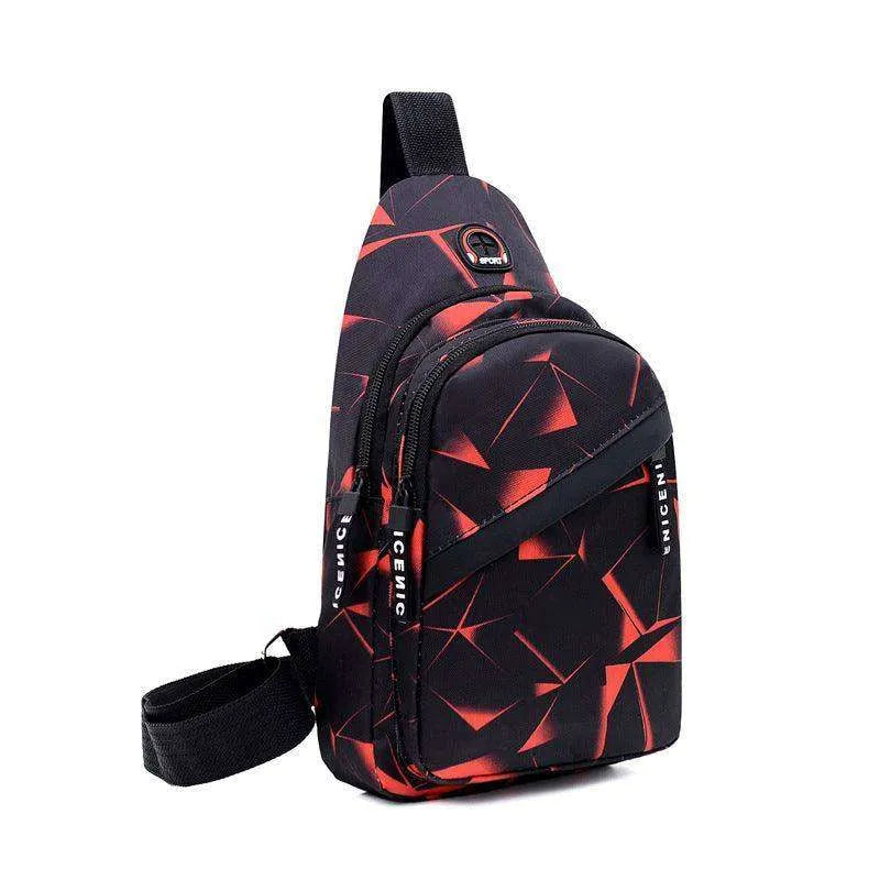 Men's Print Sling Chest & Crossbody Bag With Earphone access Design - EX-STOCK CANADA