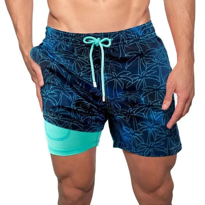 Men's Printed Beach Shorts Sports Double Layer Shorts Summer - EX-STOCK CANADA